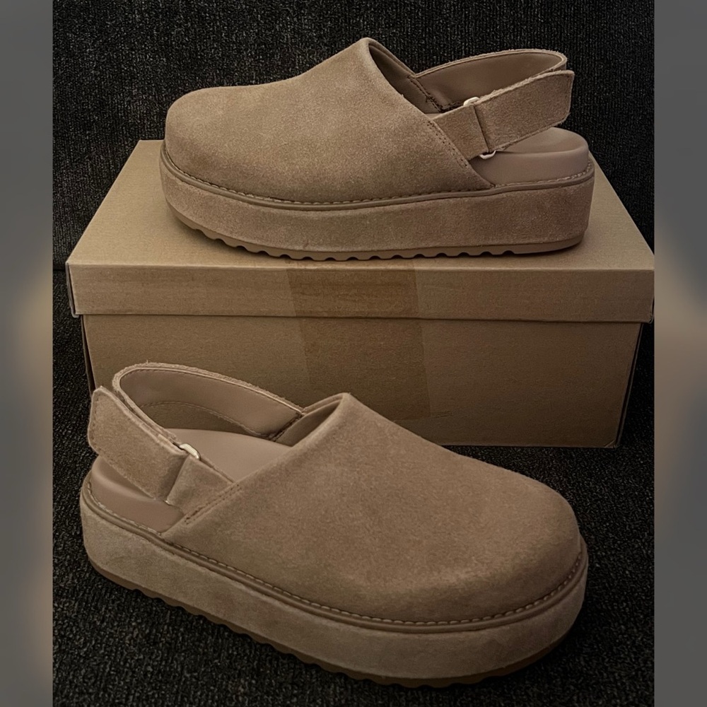 Steve Madden Women's Mellow Cognac Suede Clog Shoes Size-6.5
